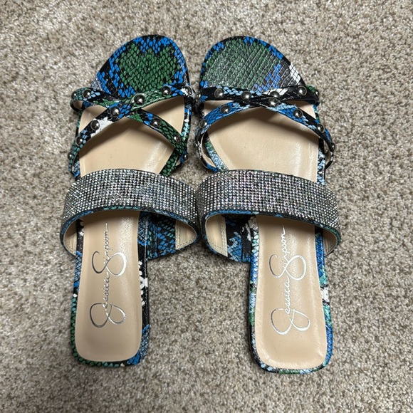 Jessica Simpson Snakeskin Sandals - Picture 1 of 3